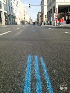 Berlin Marathon, blaue Linie, Potsdamer Platz