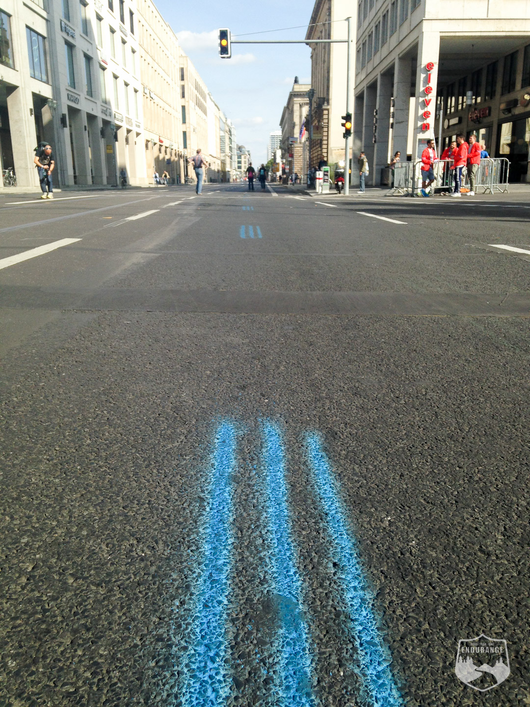 Berlin Marathon, blaue Linie, Potsdamer Platz
